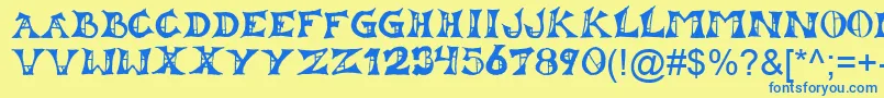 Lestat Font – Blue Fonts on Yellow Background