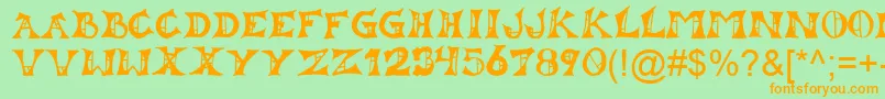 Lestat Font – Orange Fonts on Green Background