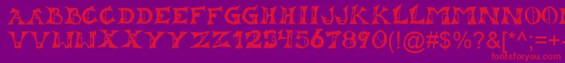 Lestat Font – Red Fonts on Purple Background