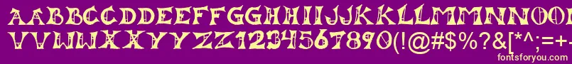 Lestat Font – Yellow Fonts on Purple Background