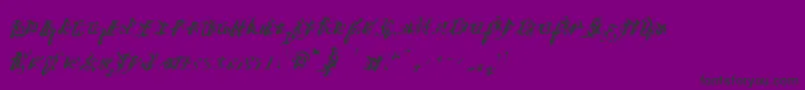 Ivaliciangothic-fontti – mustat fontit violetilla taustalla