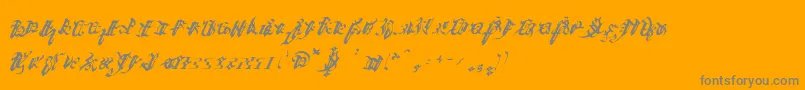 Ivaliciangothic-Schriftart – Graue Schriften auf orangefarbenem Hintergrund