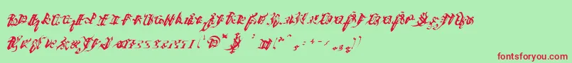 Ivaliciangothic Font – Red Fonts on Green Background