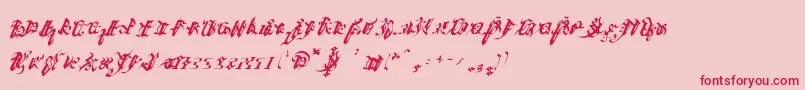 Ivaliciangothic Font – Red Fonts on Pink Background