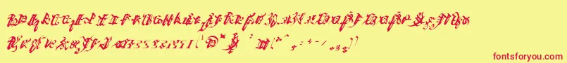 Ivaliciangothic Font – Red Fonts on Yellow Background