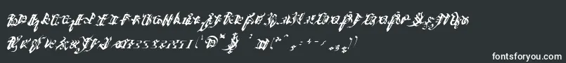 Ivaliciangothic-fontti – valkoiset fontit mustalla taustalla