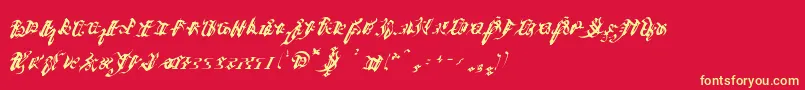 Ivaliciangothic Font – Yellow Fonts on Red Background