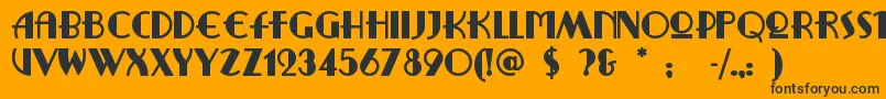 Ritzyrem Font – Black Fonts on Orange Background