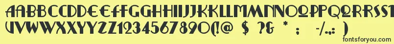 Ritzyrem Font – Black Fonts on Yellow Background