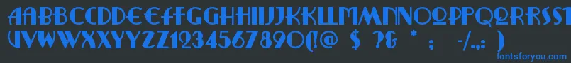 Ritzyrem Font – Blue Fonts on Black Background