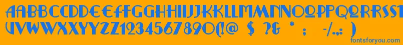 Ritzyrem Font – Blue Fonts on Orange Background