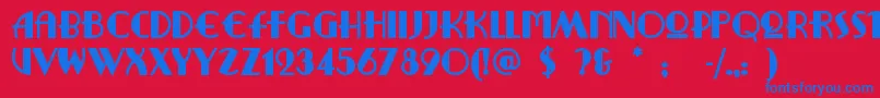 Ritzyrem Font – Blue Fonts on Red Background