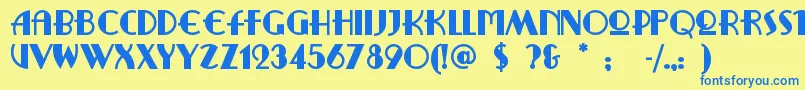 Ritzyrem Font – Blue Fonts on Yellow Background