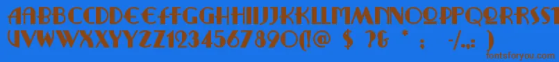 Ritzyrem Font – Brown Fonts on Blue Background