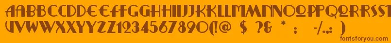 Ritzyrem Font – Brown Fonts on Orange Background