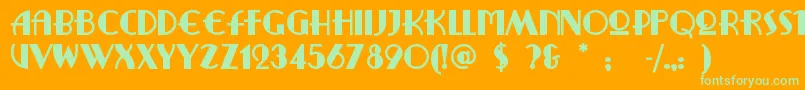 Ritzyrem Font – Green Fonts on Orange Background