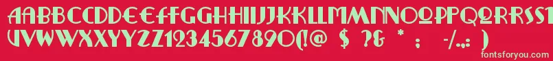Ritzyrem Font – Green Fonts on Red Background