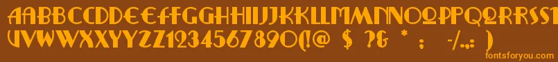 Ritzyrem Font – Orange Fonts on Brown Background