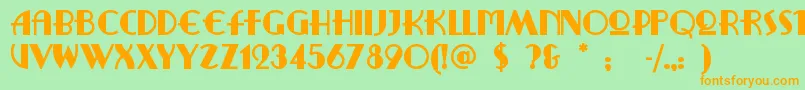 Ritzyrem Font – Orange Fonts on Green Background