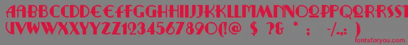 フォントRitzyrem – 赤い文字の灰色の背景