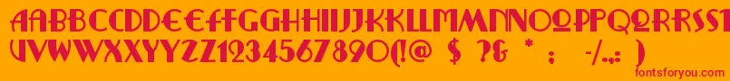 Ritzyrem-fontti – punaiset fontit oranssilla taustalla