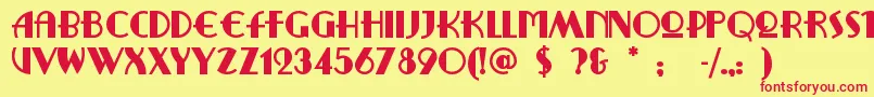 フォントRitzyrem – 赤い文字の黄色い背景
