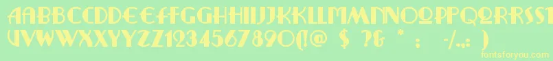 Шрифт Ritzyrem – жёлтые шрифты на зелёном фоне
