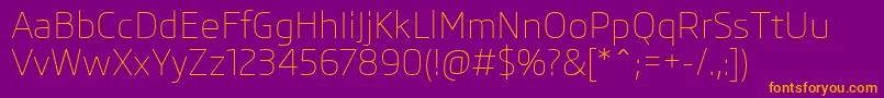 SkodaProLight Font – Orange Fonts on Purple Background