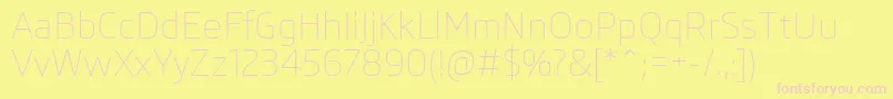 SkodaProLight Font – Pink Fonts on Yellow Background