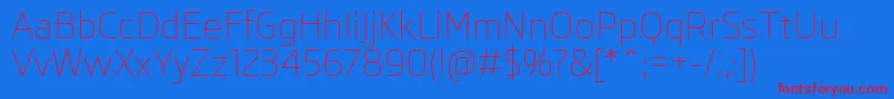 SkodaProLight Font – Red Fonts on Blue Background