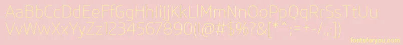 SkodaProLight Font – Yellow Fonts on Pink Background