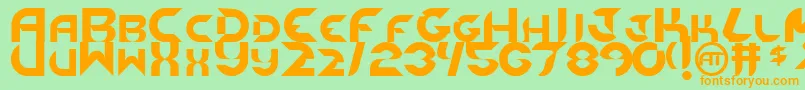 NewdigitalOriginal Font – Orange Fonts on Green Background