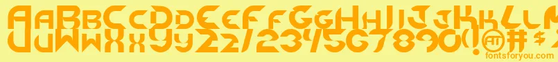 NewdigitalOriginal Font – Orange Fonts on Yellow Background