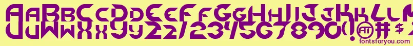 NewdigitalOriginal Font – Purple Fonts on Yellow Background