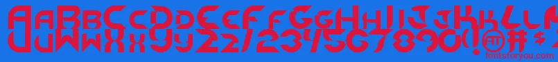 NewdigitalOriginal Font – Red Fonts on Blue Background