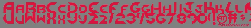 NewdigitalOriginal Font – Red Fonts on Gray Background