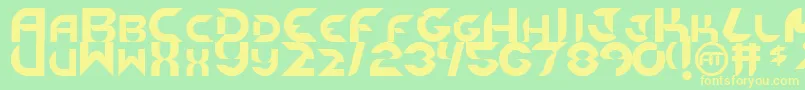 NewdigitalOriginal Font – Yellow Fonts on Green Background