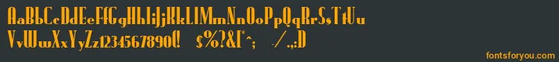 フォントBandabunk – 黒い背景にオレンジの文字