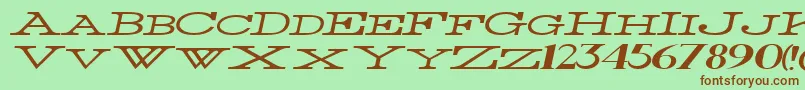 Fonte ThinWidestItalic – fontes marrons em um fundo verde