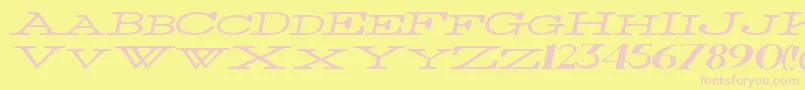 ThinWidestItalic Font – Pink Fonts on Yellow Background