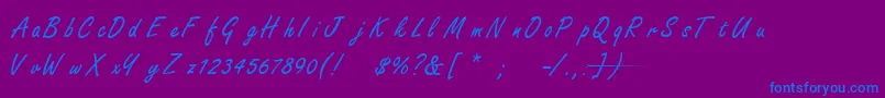 FreestylescriptTNormal-Schriftart – Blaue Schriften auf violettem Hintergrund