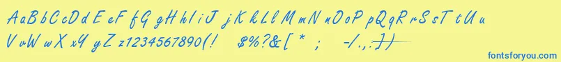 fuente FreestylescriptTNormal – Fuentes Azules Sobre Fondo Amarillo