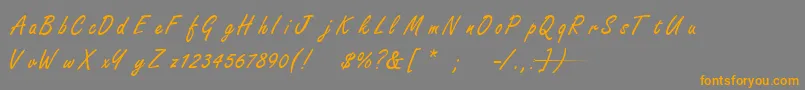 FreestylescriptTNormal-Schriftart – Orangefarbene Schriften auf grauem Hintergrund