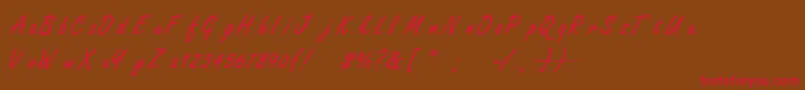 FreestylescriptTNormal-Schriftart – Rote Schriften auf braunem Hintergrund