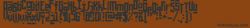 PixelicWar-Schriftart – Schwarze Schriften auf braunem Hintergrund