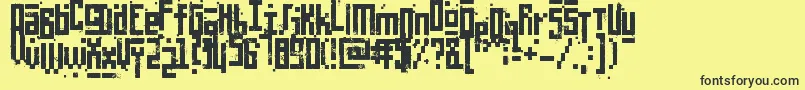PixelicWar Font – Black Fonts on Yellow Background