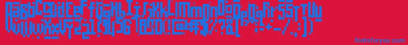フォントPixelicWar – 赤い背景に青い文字