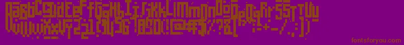 PixelicWar-Schriftart – Braune Schriften auf violettem Hintergrund