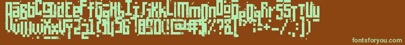Шрифт PixelicWar – зелёные шрифты на коричневом фоне