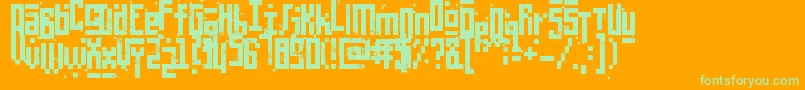 PixelicWar Font – Green Fonts on Orange Background